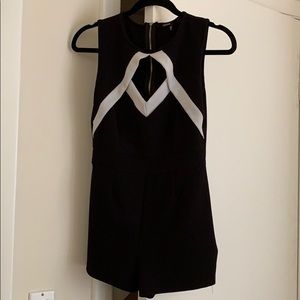 Black romper with front cut out